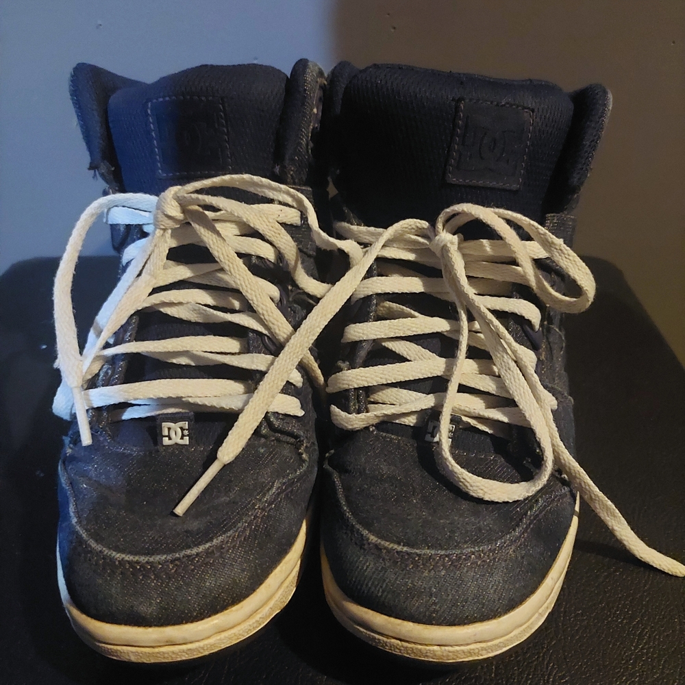 DC Womens Dark Blue Jean High-Top Sneakers